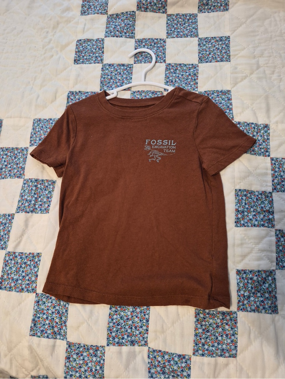 Fossil Brown Short Sleeve Tee with Subtle Chest Logo